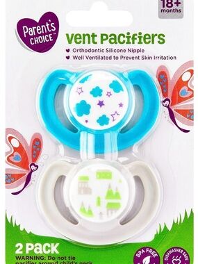 Parents Choice 2-Pack Vent Pacifiers - Blue & White